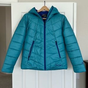 Marmot warm cube jacket with thinsulate in teal blue
